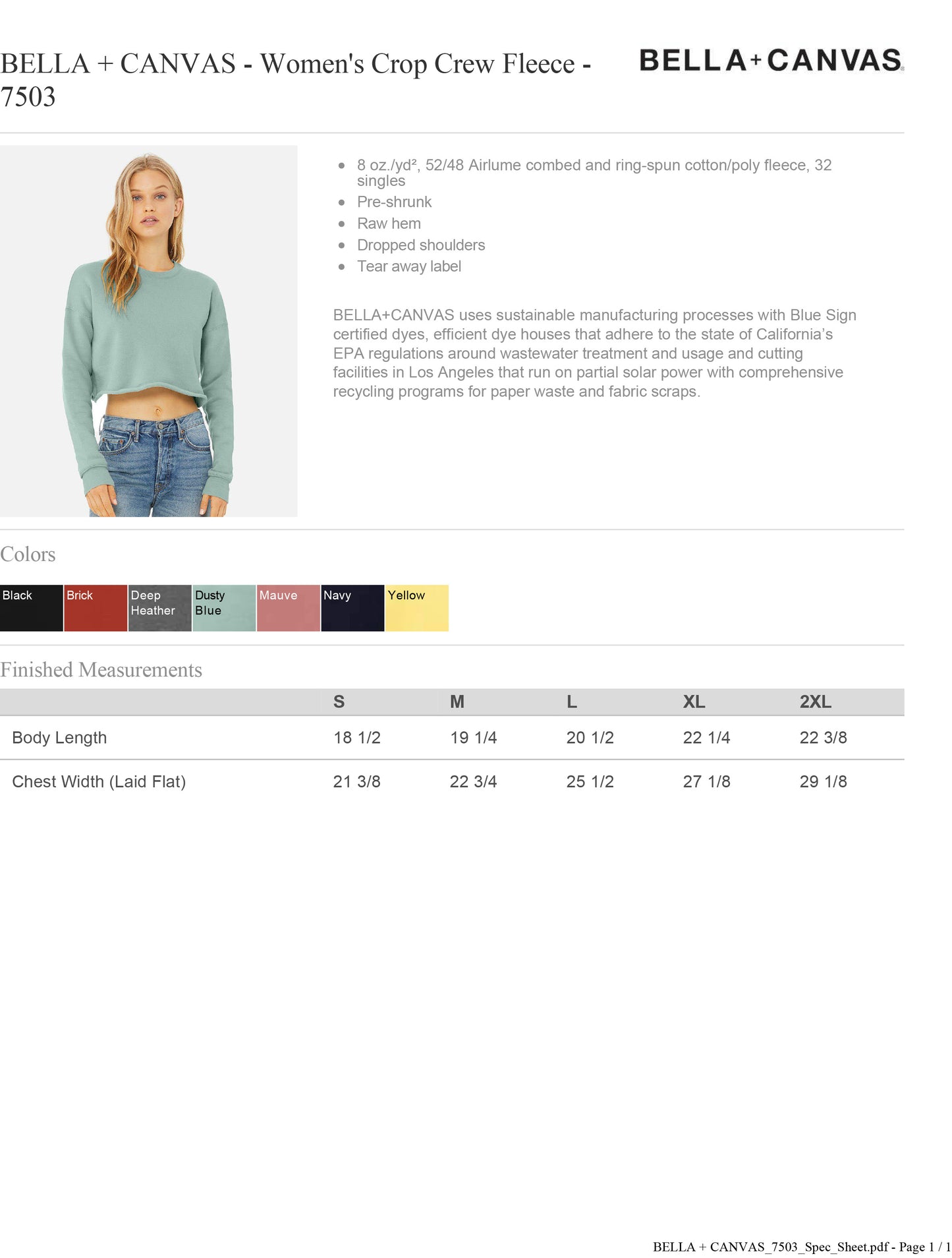 Ai U BE U Ladies Crop Crewneck Sweatshirt