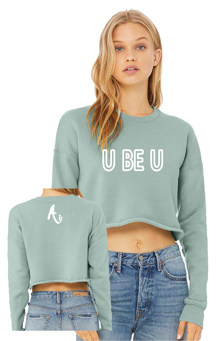 Ai U BE U Ladies Crop Crewneck Sweatshirt