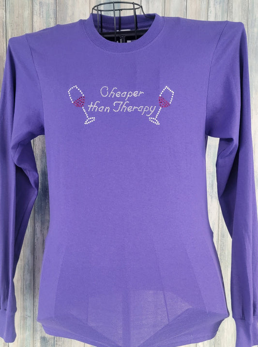 Sparkly Cheaper Than Therapy Hooded Sweatshirt