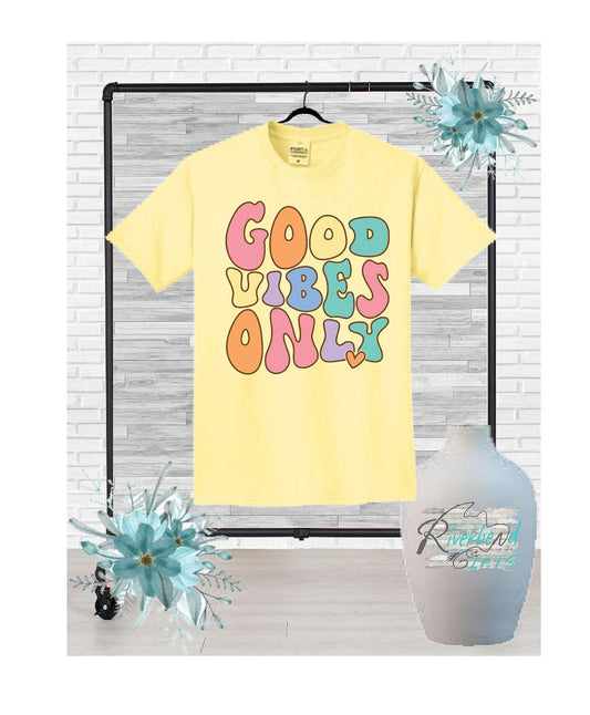 Good Vibes Only Ladies V-neck Shirt and Tank