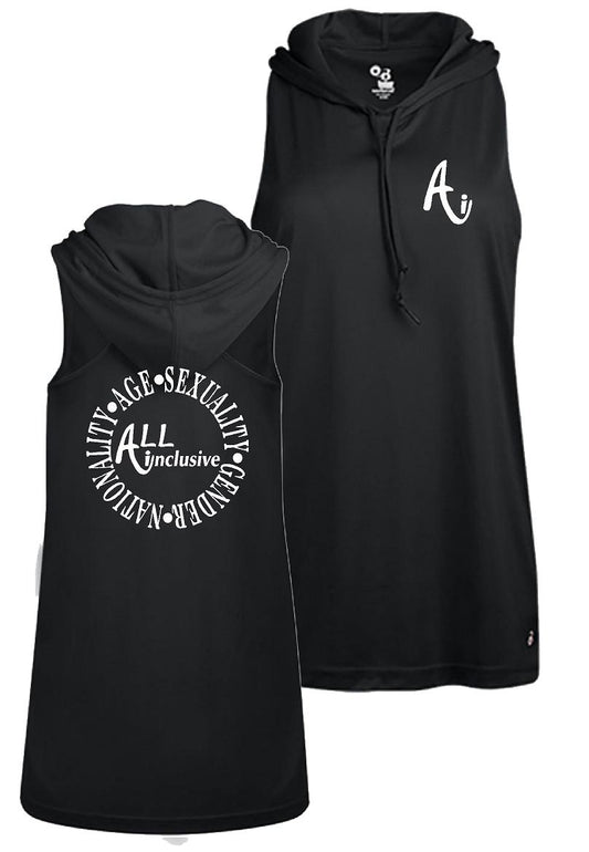 Ai Circle Logo  Ladies Hooded Sleeveless  Tank