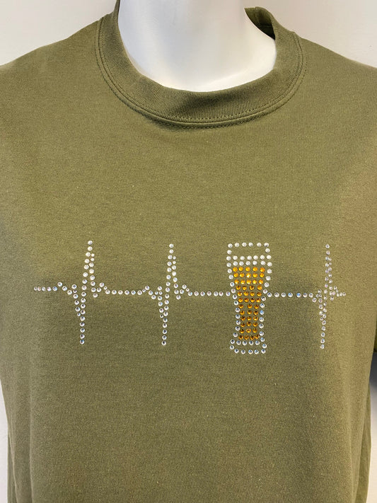 Sparkly Heartbeat Beer Long Sleeve Shirt