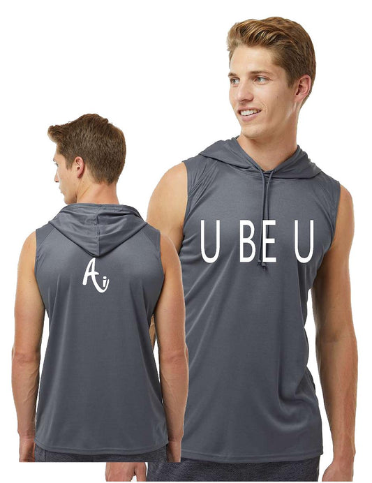 Ai U BE U Mens Hooded Sleeveless Tank