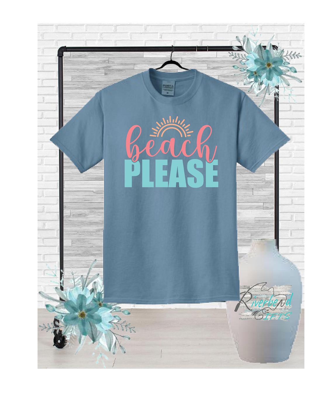 Beach Please Ladies V-neck Shirt and Tank