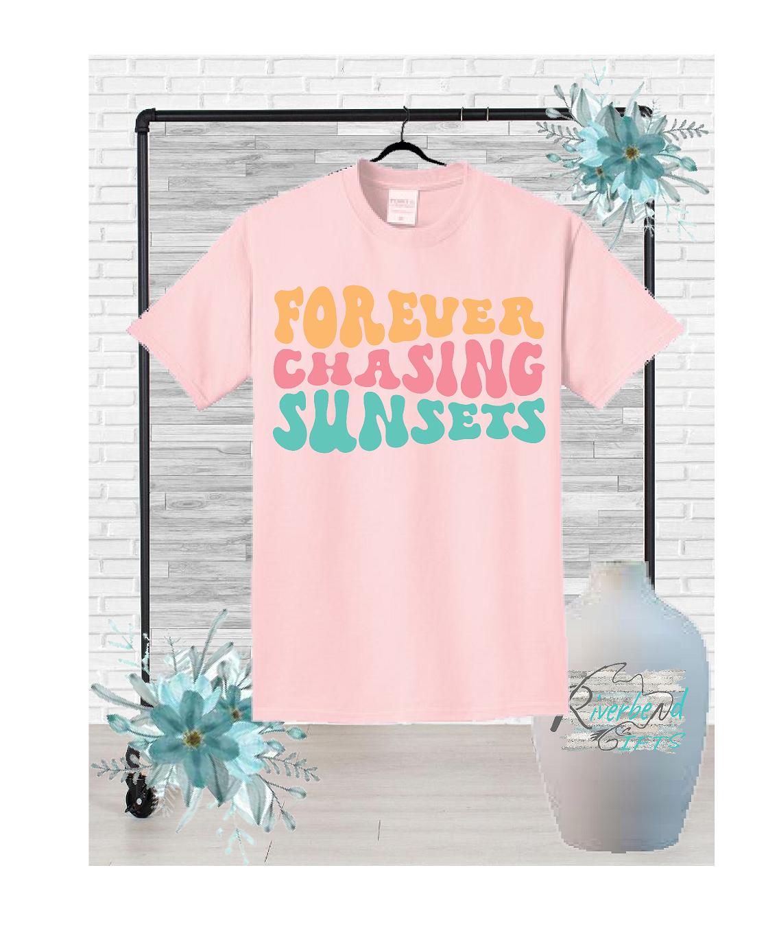 Forever Chasing Sunsets  Ladies V-neck Shirt and Tank