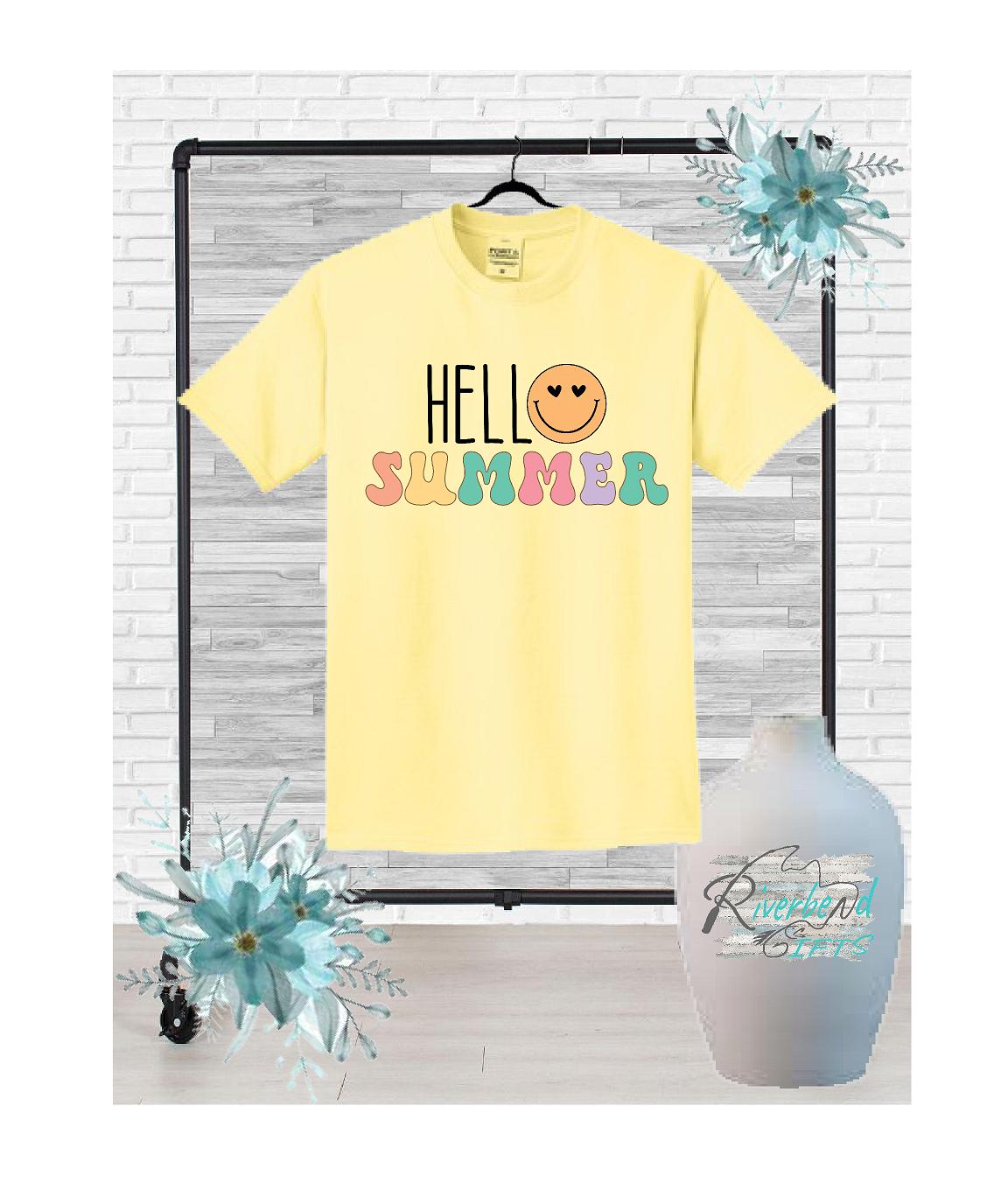 Hello Summer Ladies V-neck Shirt and Tank