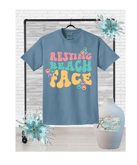 Resting Beach Face Ladies V-neck Shirt and Tank